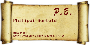 Philippi Bertold névjegykártya